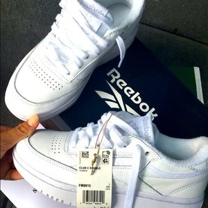 Reebok club double c white sneakers